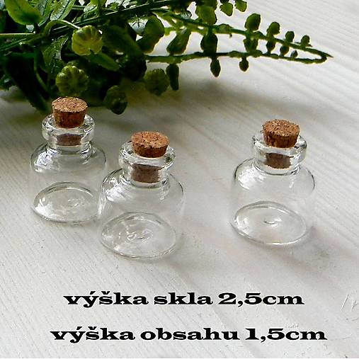 Polotovary - Sklenená fľaštička-výška skla 2,5cm-výška obsahu 1,5cm - 16680134_
