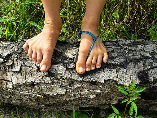 Ponožky, pančuchy, obuv - Barefoot sandále Modré - 16680324_