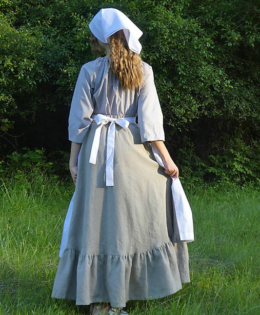 Sukne - Ľanová suknica Popoluška - 16682768_