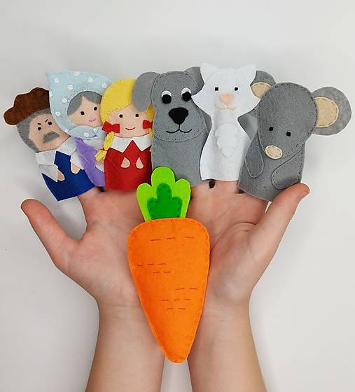 Hračky - Bábky na prsty: Dedko repu zasadil  - 16683832_