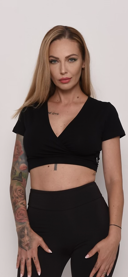 Topy, tričká, tielka - Crop top ACTIVE BLACK by MIKELA - 16681936_