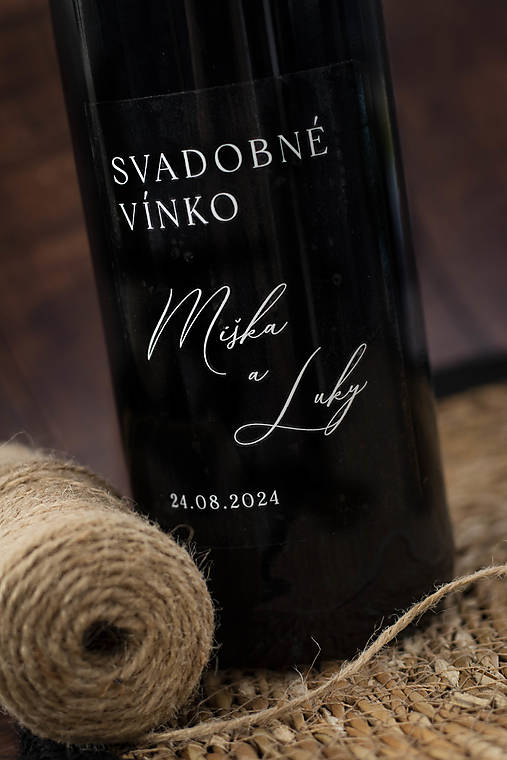 Úložné priestory & Organizácia - Transparentná svadobná etiketa (biele písmo) - jednoduchá - 16684530_