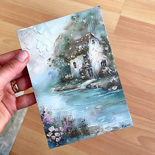 Papiernictvo - Pohľadnica Vintage C0018 (č.7 Dom pri jazere) - 16685911_