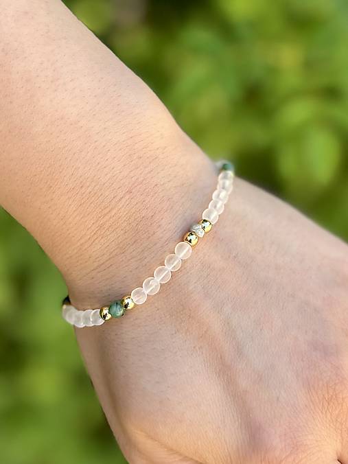 Náramok Múdrosť a Prosperita - Diamant, Smaragd a Krištáľ
