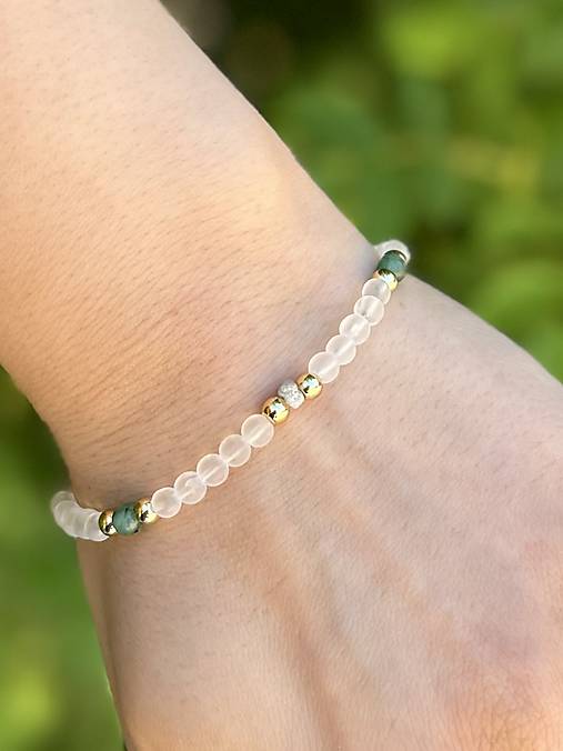 Náramok Múdrosť a Prosperita - Diamant, Smaragd a Krištáľ