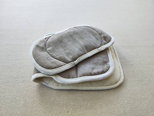 Detský textil - VLNIENKA Vložka proti poteniu do autosedačky Cybex Sirona 100% Merino top super wash Natural 100% ľan Beige - 16689381_