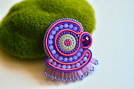 Brošne - Soutache brošňa na kabát alebo sveter - 16690326_