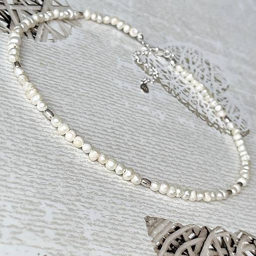 Freshwater Pearls Necklace AG925 / Náhrdelník zo sladkovodných perál E014
