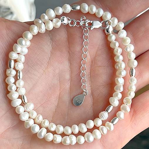 Freshwater Pearls Necklace AG925 / Náhrdelník zo sladkovodných perál E014