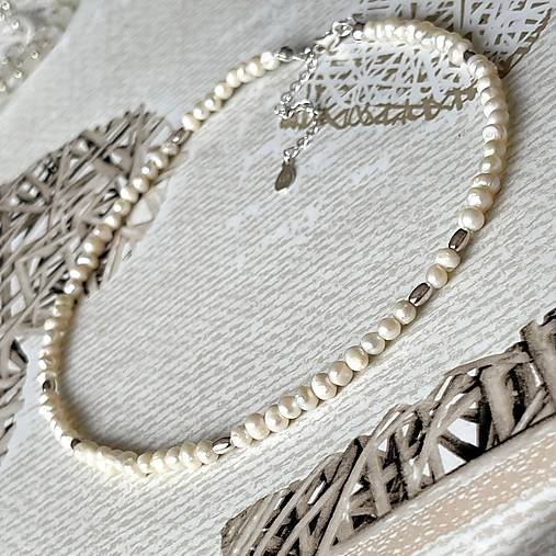 Freshwater Pearls Necklace AG925 / Náhrdelník zo sladkovodných perál E014