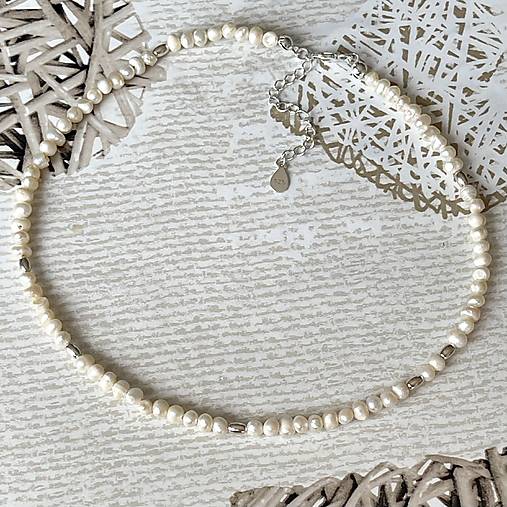 Freshwater Pearls Necklace AG925 / Náhrdelník zo sladkovodných perál E014