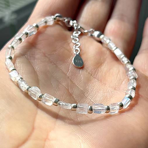 Moonstone Bracelet AG925 / Náramok mesačný kameň, AG925 E035