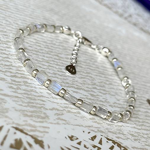 Moonstone Bracelet AG925 / Náramok mesačný kameň, AG925 E035