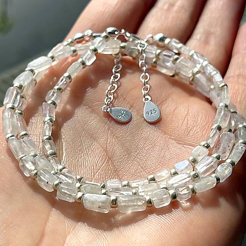 Moonstone Bracelet AG925 / Náramok mesačný kameň, AG925 E035