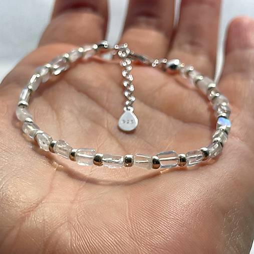 Moonstone Bracelet AG925 / Náramok mesačný kameň, AG925 E035