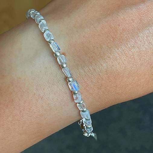 Moonstone Bracelet AG925 / Náramok mesačný kameň, AG925 E035