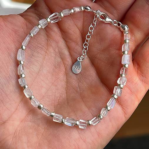 Moonstone Bracelet AG925 / Náramok mesačný kameň, AG925 E035