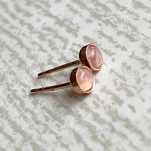 Moonstone Ag925 Rose Gold Plated Stud Earrings / Náušnice s mesačnými kameňmi AG925 pozlátené E041