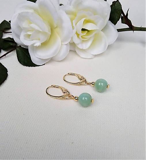 Náušnice - Larimar náušnice pozlátené striebro Ag925/1000 (gold-plated silver) - 16694518_