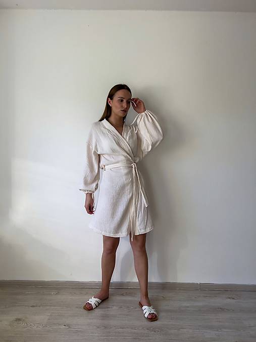 Šaty - Mušelínové kimono šaty - 16693056_