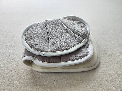 Detský textil - VLNIENKA Podložka do autosedačky  Joie i- spin 360 100% Merino Top Super wash Natural Mušelin šedý - 16696207_