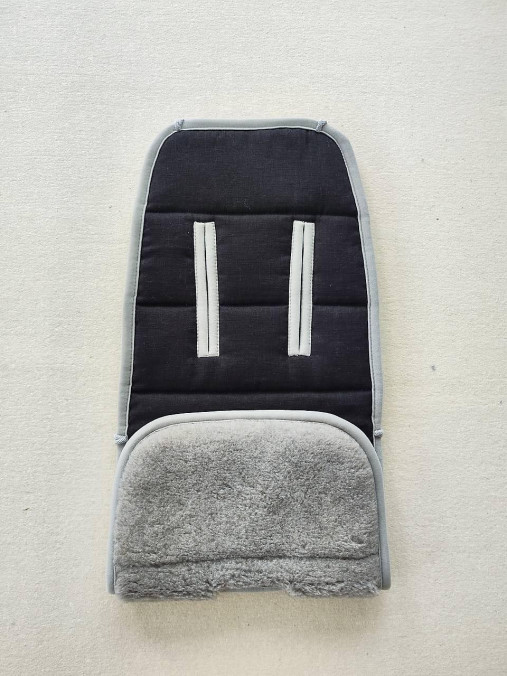 Detský textil - VLNIENKA BRITAX RÖMER B-Agile Plus Podložka do kočíka 100% Merino Top super WASH Grey 100% ľan black - 16696233_