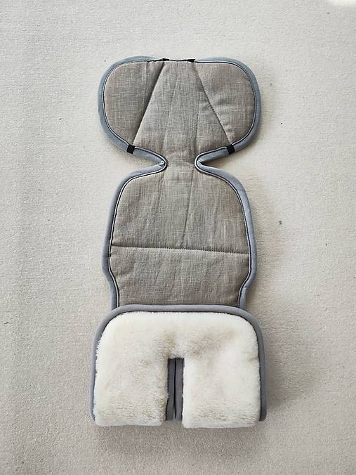 Detský textil - VLNIENKA Vložka do autosedačky Besafe Stretch B 100% Merino Top Super wash Natural 100% ľan Beige - 16696504_