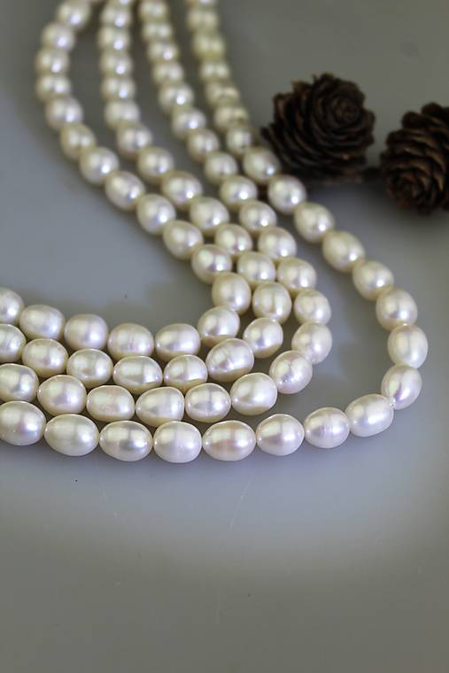 Minerály - veľké prírodné perly 10-11mm - polšnúra - 16695878_