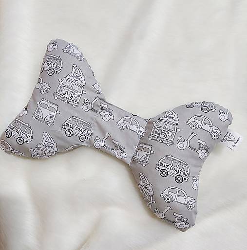 Detský textil - Stabilizačný vankúšik (Autíčko na sivej) - 16696130_