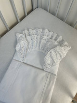 Detský textil - Biela zavinovačka s krásnou bohato vyšívanou madeirou - M8 (Obliečka 70x70cm) - 16696704_
