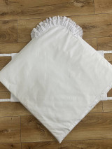 Detský textil - Biela zavinovačka s krásnou úzkou madeirou - M9 - 16696731_