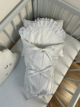 Detský textil - Biela zavinovačka s krásnou úzkou madeirou - M9 - 16696739_