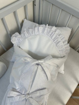 Detský textil - Biela zavinovačka s krásnou úzkou madeirou - M9 - 16696741_