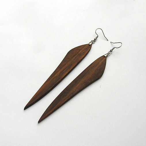 Náušnice - Drevené náušnice visiace - orechové - 16698049_