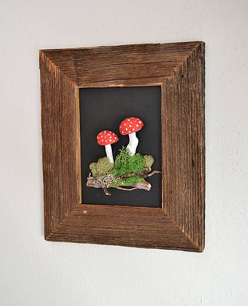 Obrazy - Drevený obraz - Muchotrávky - 16699382_