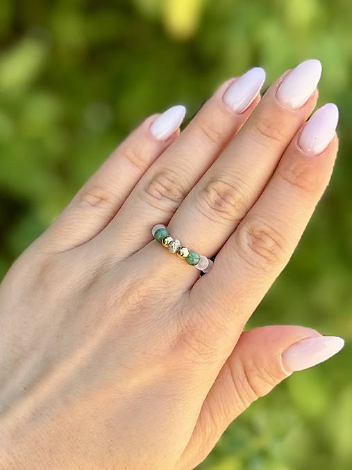 Prsteň Múdrosti a Prosperity - Diamant, Smaragd a Krištáľ