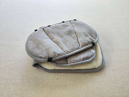 Detský textil - VLNIENKA Podložka do autosedačky  Joie i-Harbour Signature 100% Merino Top Super wash Natural 100% ľan Grey - 16704435_