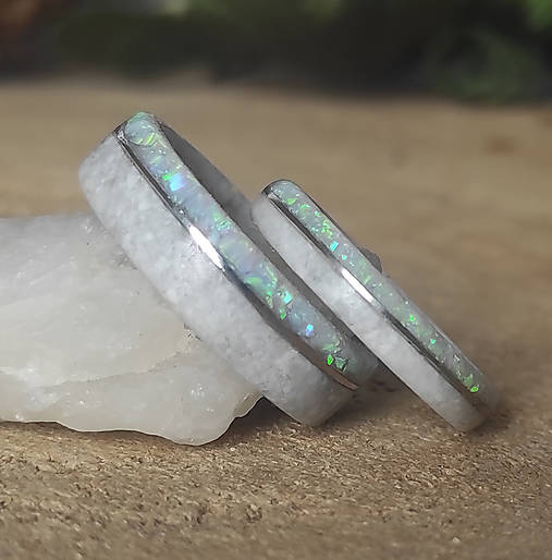 Prstene - Prstene z magnezitu, opálu a striebra - 16705019_