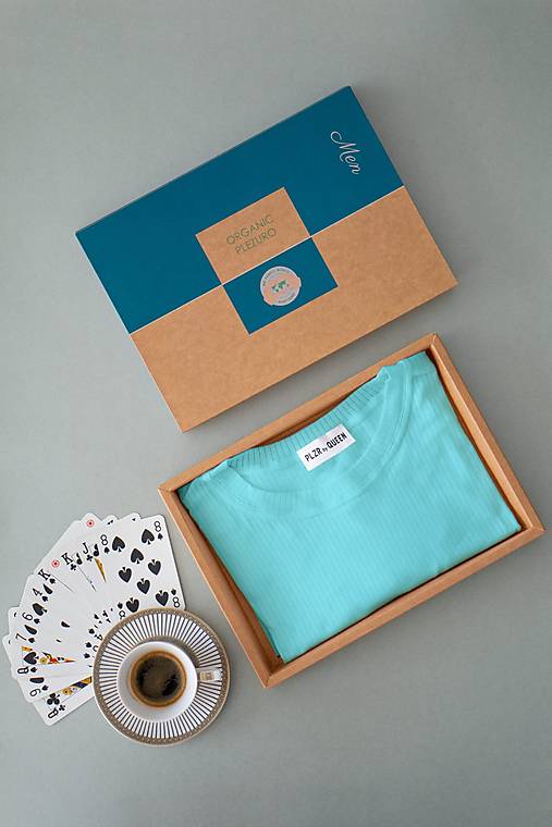 Topy, tričká, tielka - Tričko s prúžkom z organickej bavlny UNISEX BABY BLUE - 16703833_