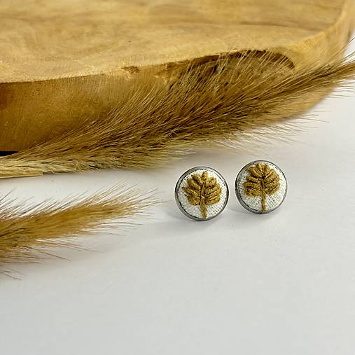 Náušnice - Kláskové vyšívané náušnice - 16704312_