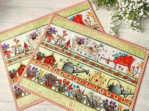 Úžitkový textil - Posedenie v záhrade... prestieranie - 16706240_