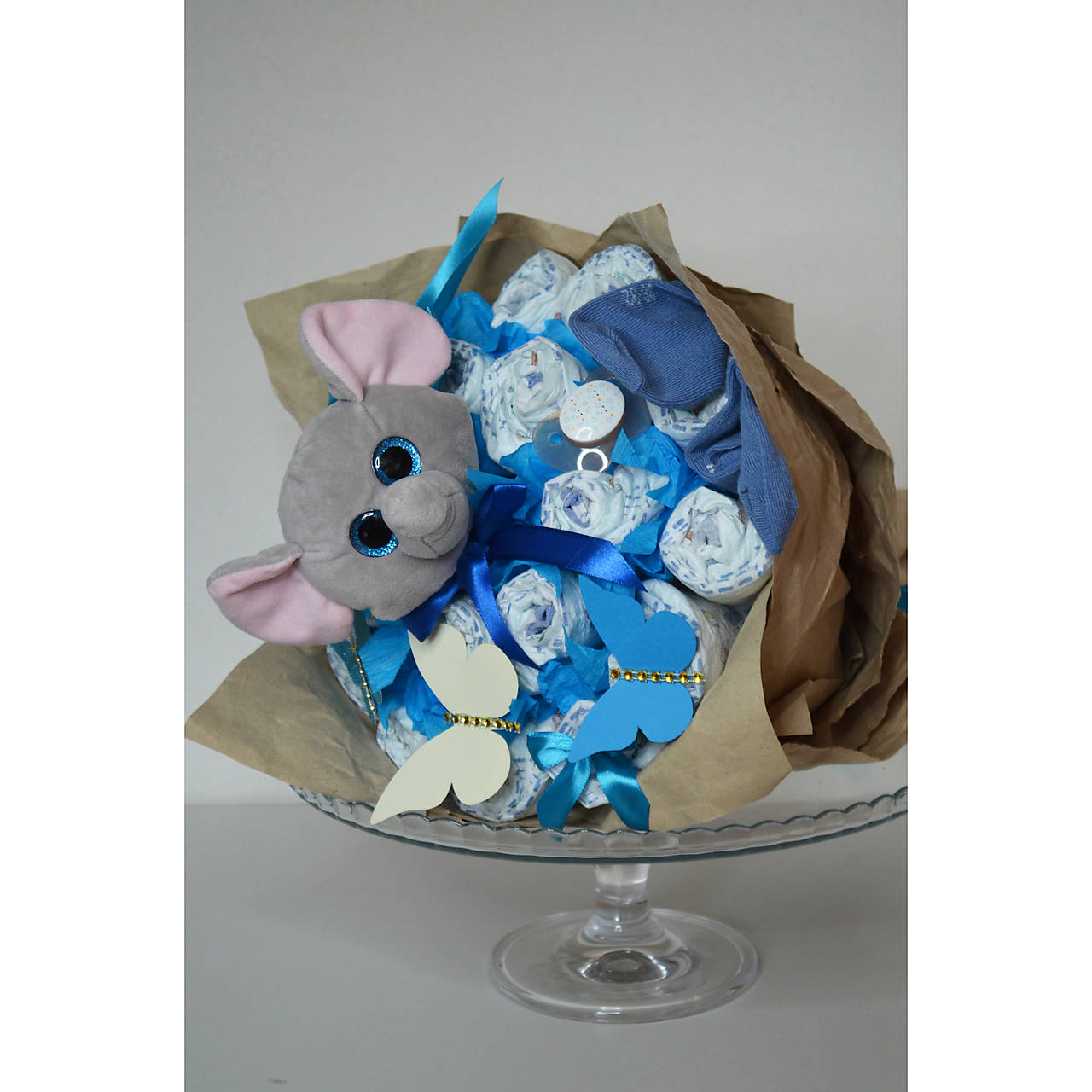 Plienková kytica - modrá