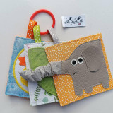 Hračky - Sloník - quiet book kartička - 16705791_