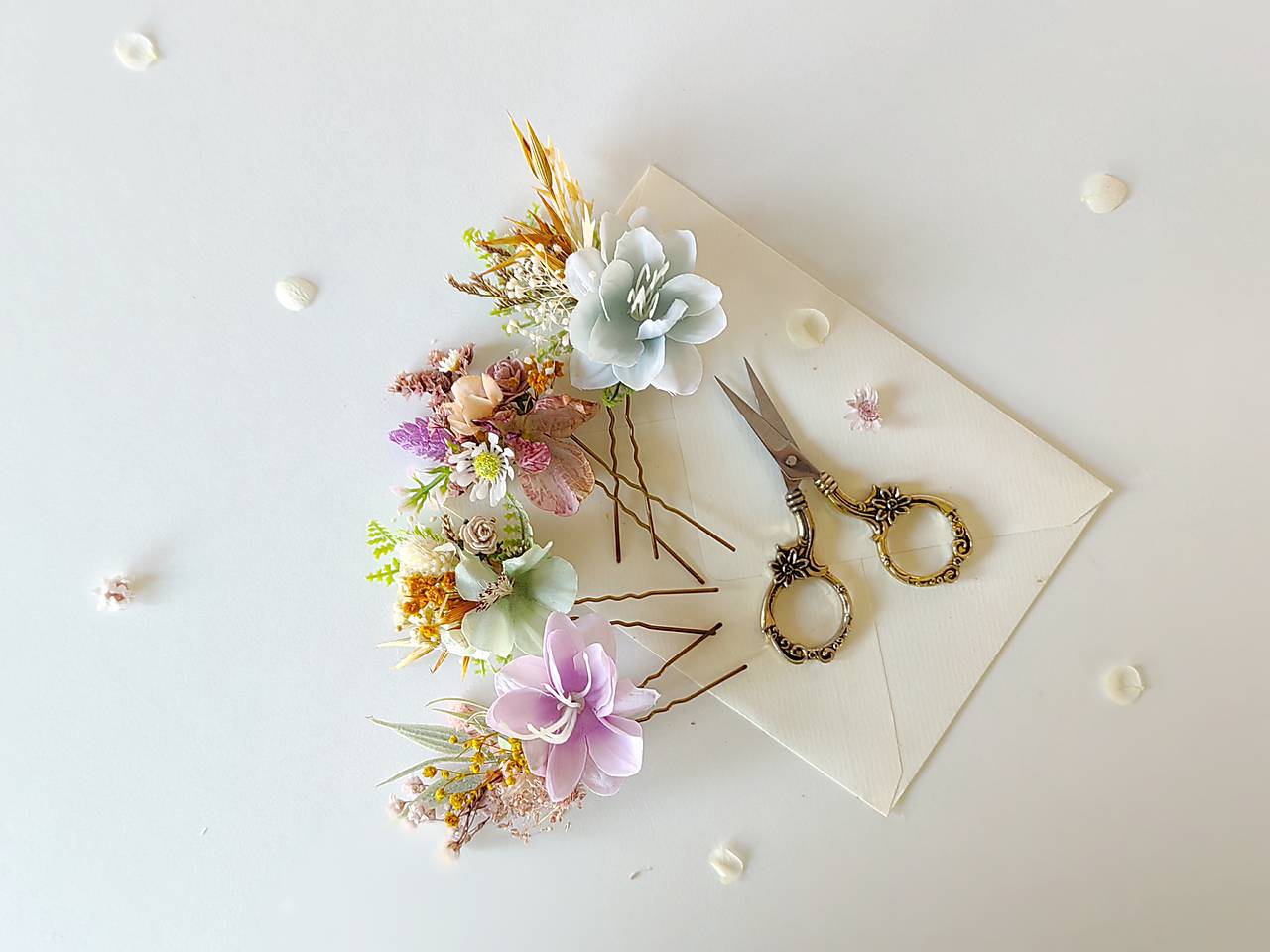 Kvetinové aranžované vlásenky "povedz mi"