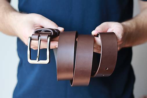 Pánske doplnky - Pánsky kožený opasok 38 мм Ken_hnedá - 16707901_