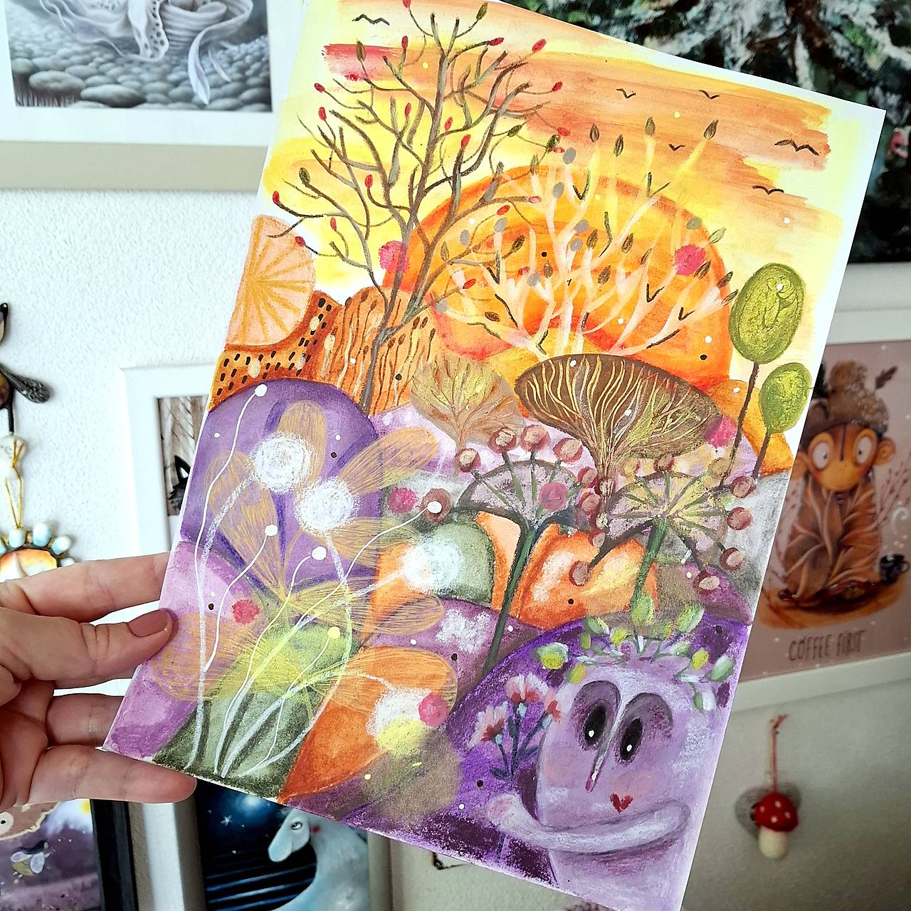 Kvietky pre Teba/originál mixed media obrázok