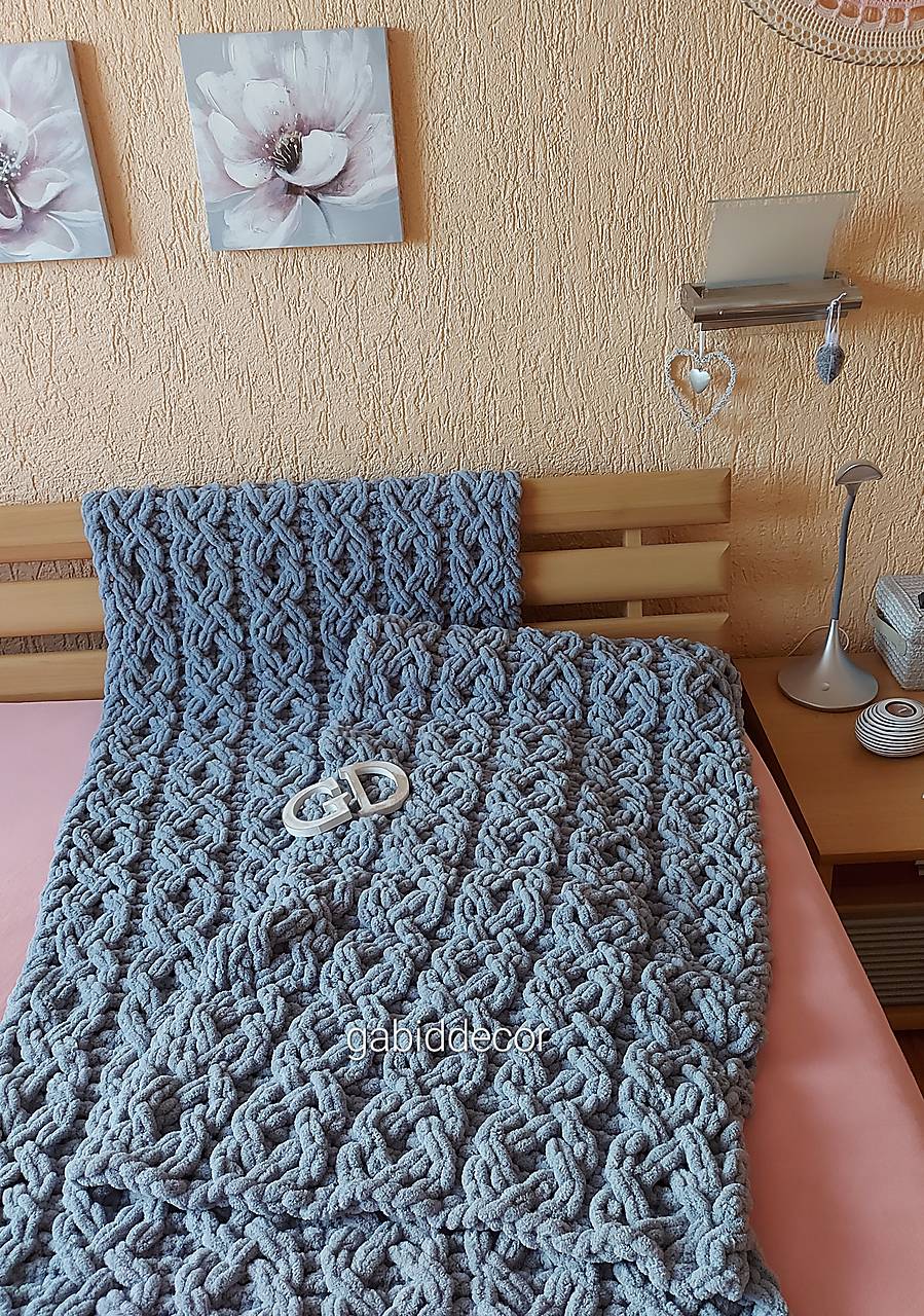 Jemnučká a ľahká deka/prehozy na sedaciu súpravu z priadze alize puffy