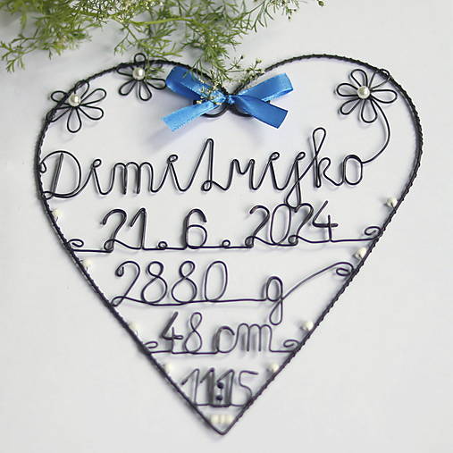 Detské doplnky - meno s údajmi o narodení dieťatka - 16713206_