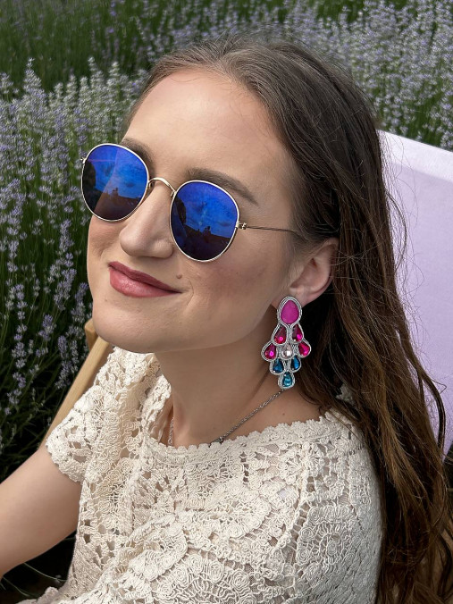 Náušnice - Kaskády - farebné - 16713256_