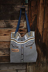 Nákupné tašky - UPCY taška z košele denim - 16713187_